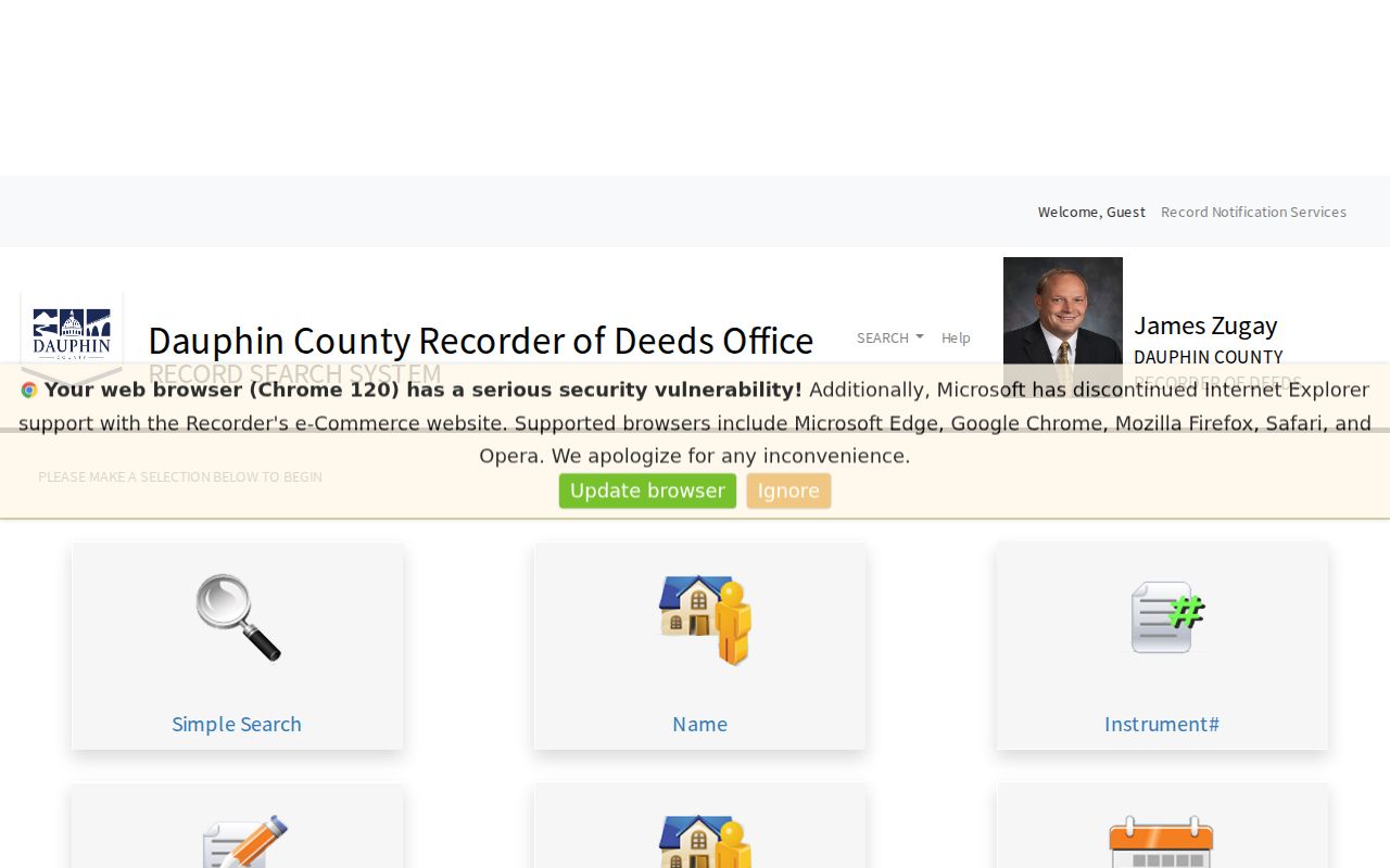 Susquehanna Township residents directory Recorder Acclaim deed index options