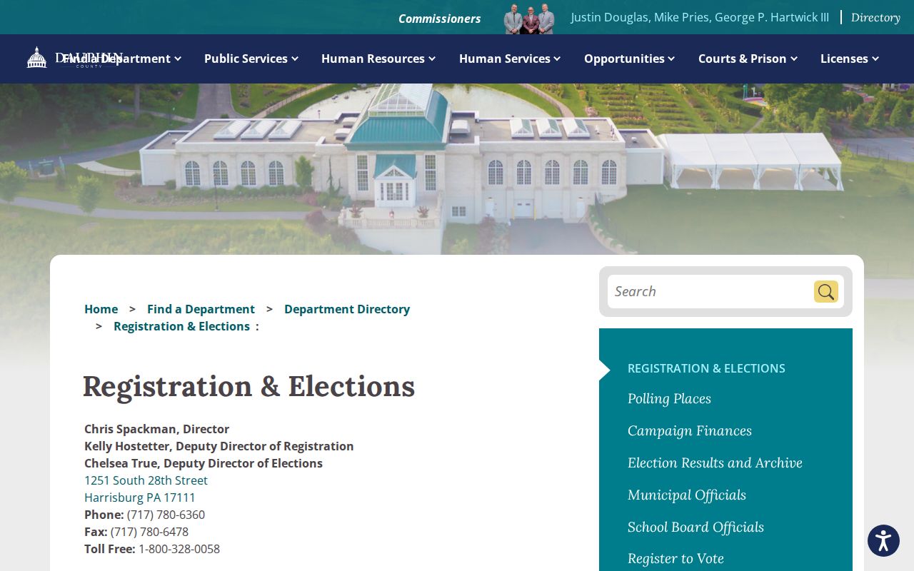 Susquehanna Township neighbors lookup through Dauphin County Registration and Elections