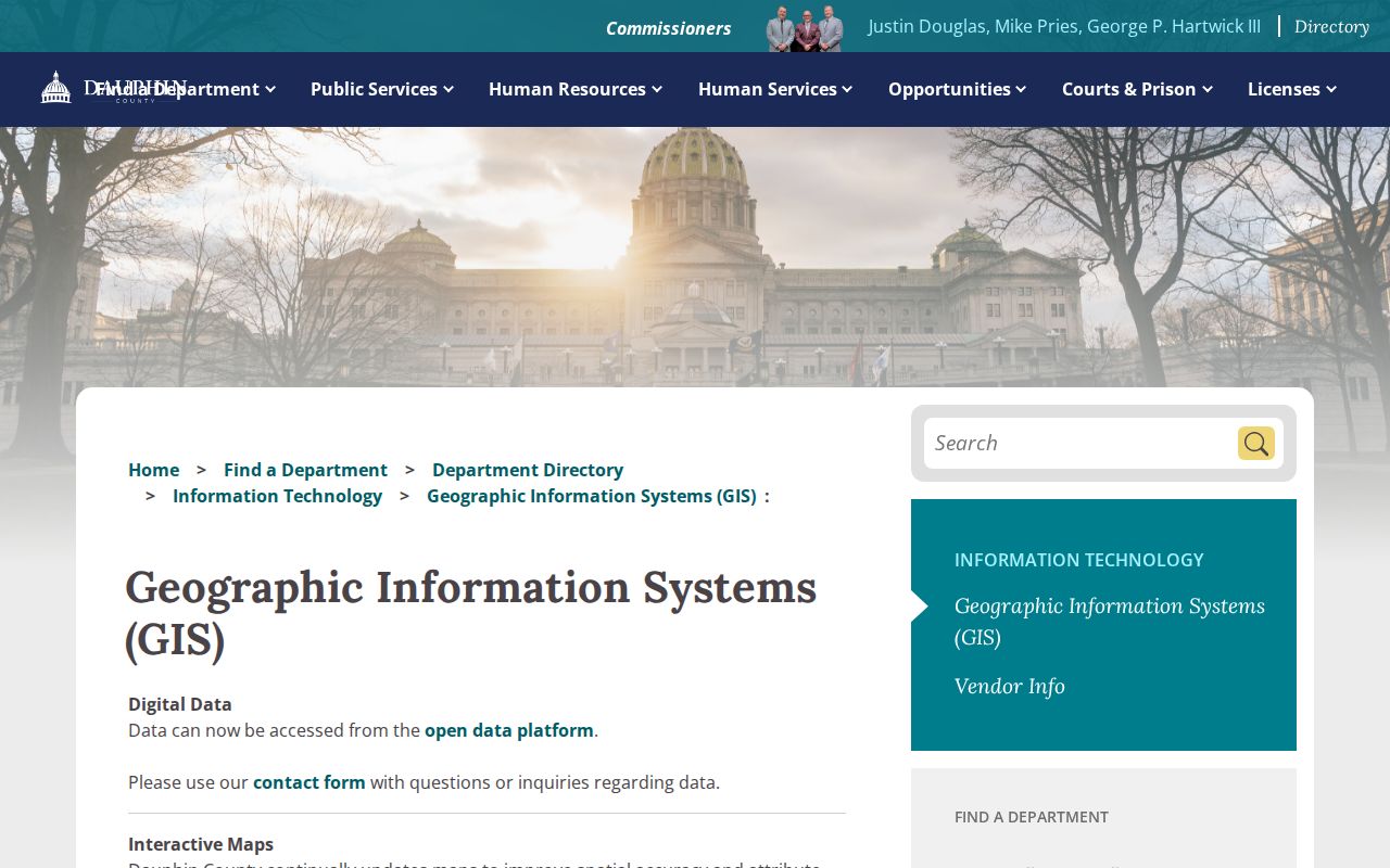Susquehanna Township street directory Dauphin County GIS interactive-map entry page